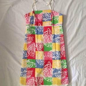 Lightly used, multicolor girls cami dress, size 14